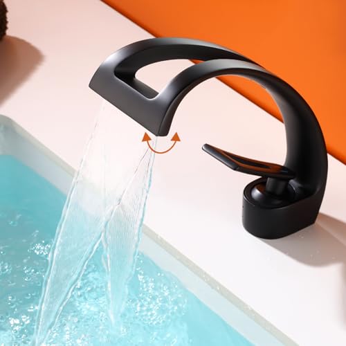 Robinet cascade lavabo salle de bain mitigeur monotrou eau réglable brossé
