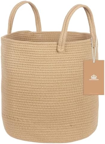 ShellKingdom Laundry Basket, Large Natural Rope Woven Storage Bas...