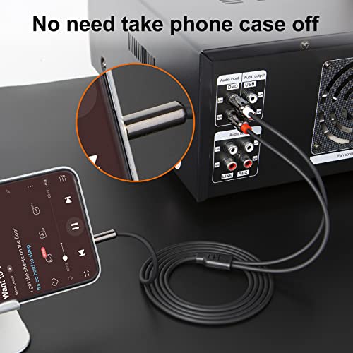 Cablecreation 3.5Mm To Rca Cable 1.6Ft Short, 3.5Mm Male To 2Rca Male Stereo Y Splitter Rca Cord Compatible With Echo Dot, Smartphone, Mp3, Tablet, Stereo Receiver, Car, Speaker, Hdtv Ect, 0.48M #TOP2