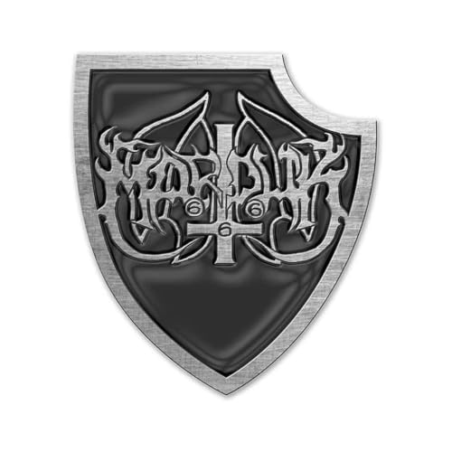 Marduk Insignia con logotipo, Negro/Plata, talla única