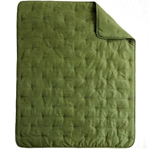 Image of DuShow 4 Pieces Toddler Bedding Set,Embroidery Crib Comforter Set for Boys Includes Toddler Bed Comforter,Fitted Sheet,Flat Sheet and Envelope Pillowcase,Soft Toddler Bed Sheet Set-Olive Green