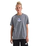 THE NORTH FACE Women's Evolution Butterfly Short-Sleeve Tee | Regular Fit Cotton Shirt with Logo Graphic, Set-in Sleeves & Durable Ribbing, TNF Mid Grey Heather, Large