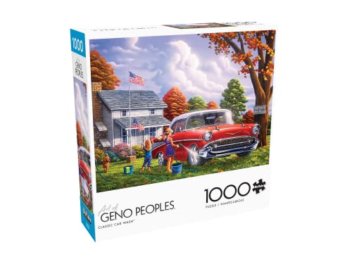 Buffalo Games - Geno Peoples - Classic Car Wash - 1000 Piece Jigsaw Puzzle, Multicolor - Image 3