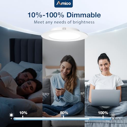 5/6 inch 5CCT LED Recessed Lighting Kit, Dimmable - 20 Pack