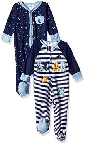 Just Born Baby Boy's 2-Pack Sleep 'N Play Sleepwear, Space, Newborn #TOP1