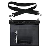 EOJDDPA Wasserdichter Trockensack, langlebig, 20 m, wasserdichte Aufbewahrungstasche mit transparentem Fenster für Wassersport, Strand, Surfen, Rafting, PVC-ABS-Material, mehrere Farben, (Schwarz)