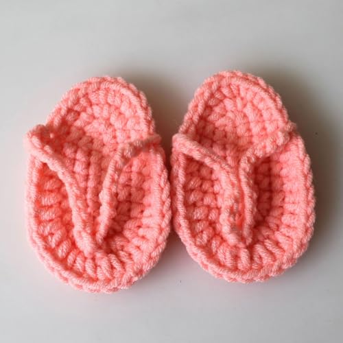 Handmade Crochet Baby Girl Sandals Flip Flops Booties Shoes Cute Knitted Slippers Photo Slides for Newborn Infant3