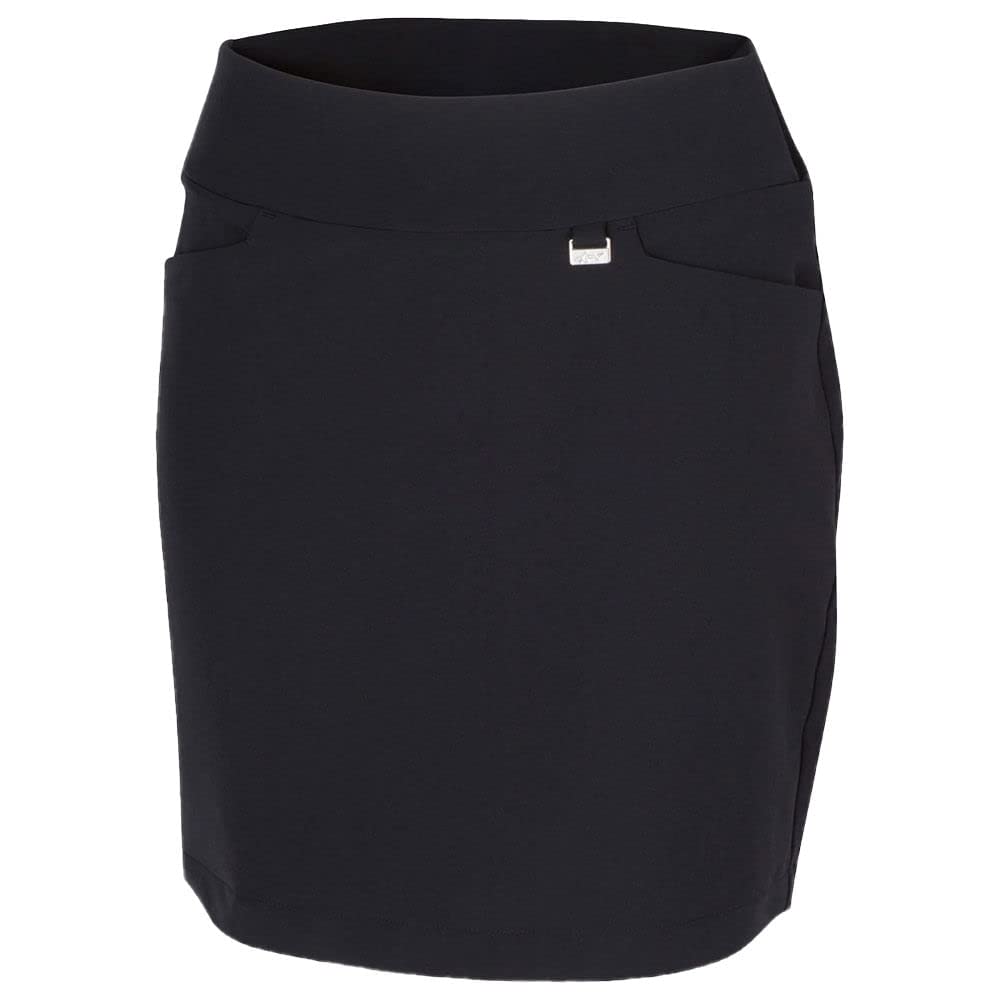 Greg Norman - Womens Adjustable Stretchy Pull On Skort - Ladies Golf Short/Skirt - Black - L