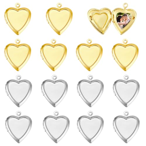 Pendentif coeur photo médaillon souvenir en laiton pour fabrication de colliers breloques