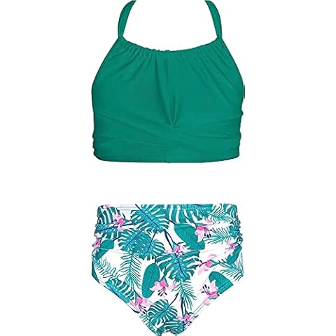 SHEKINI Girls Twist Front Halter Bikini Set Cover