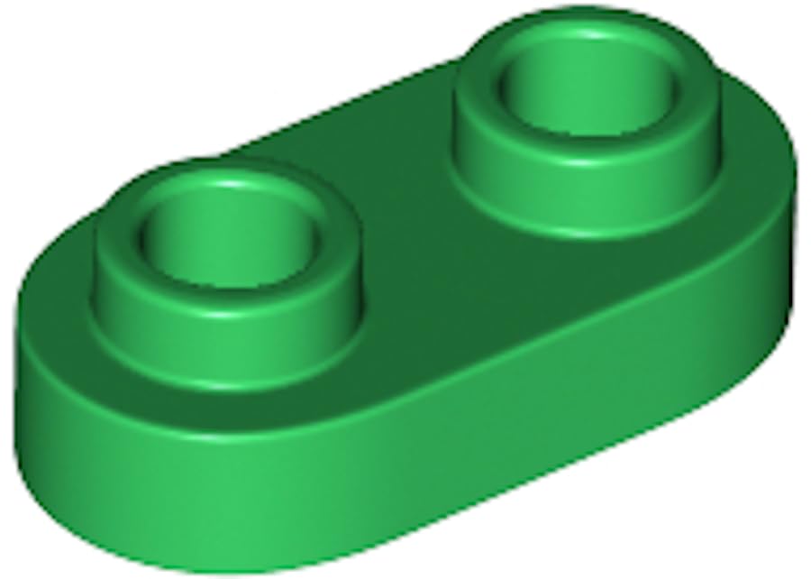LEGO Round Plate 1 x 2 with Open Studs, Part 35480 (Green, 10, Bricks) โ image 1