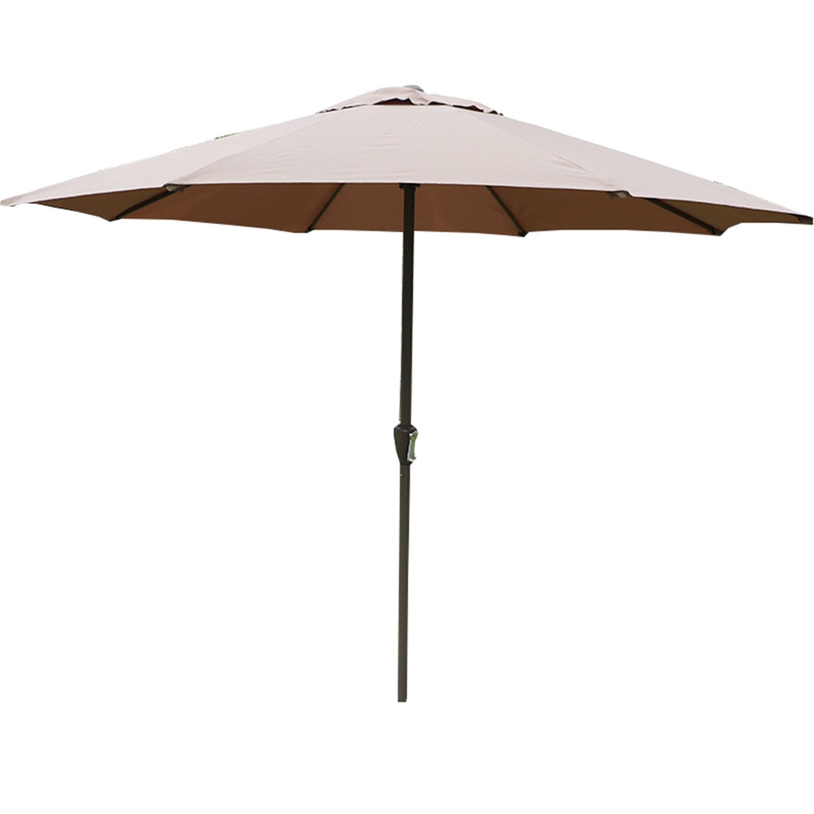 Sombrilla gruesa y estable para patio: diseño duradero en caqui con práctica manivela