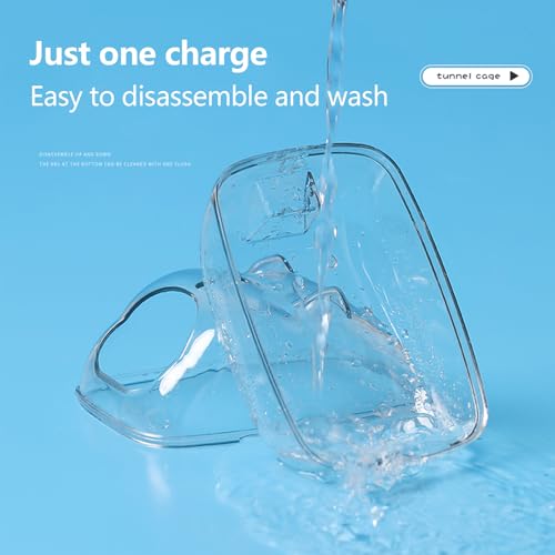 ZYETGH Hamster Sandbad, Hamster Badezimmer mit Leiter und Schaufel Hamster Toilette Transparent Sandbad Badewanne für Hamster Meerschweinchen Mäuse Gerbils (L 16 * 11 * 11CM)