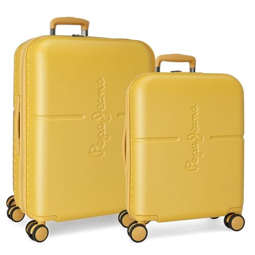 Pepe Jeans Highlight - Set di valigie, 48 x 70 x 28 cm, giallo, 48x70x28 cms, Set di valigie