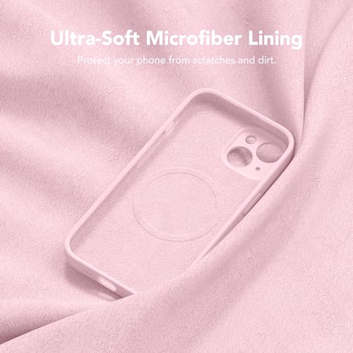 Image of Magnetic for iPhone 13 Case, Compatible with MagSafe, [Full Camera Protection][Screen Protector] Silicone Shockproof Protective Phone Case for iPhone 13 6.1 inch, Chalk Pink