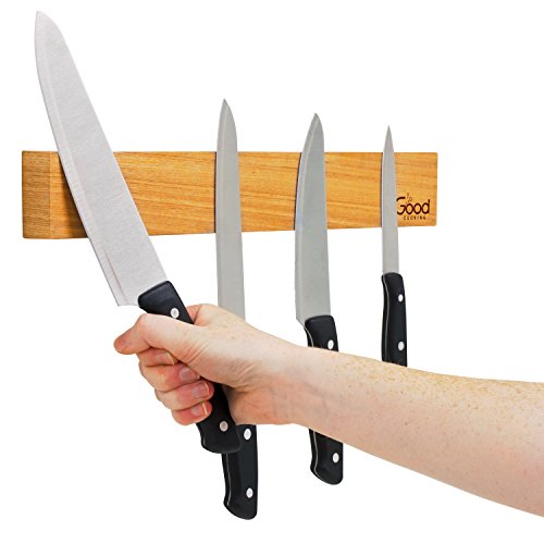 Magnetic Knife Strip W Xl 18" Design- Powerful Magnet Wooden Knife Rack For Easy Wall Mounting- Secure Your Knives And Utensils And Free Up Space #TOP3