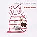Urban Deco Cat Shaped Jewelry Organizer Stand - Earring Holder With 48 Stud Holes, Metal Display Vanity Organizer for Girls - Pink
