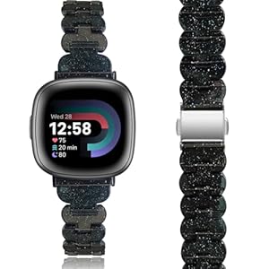 for Fitbit Versa 4/Sense 2 Stylish Resin Watch Band,Lightweight Adjustable Strap Replacement Bracelet for Versa 3/Sense for Women