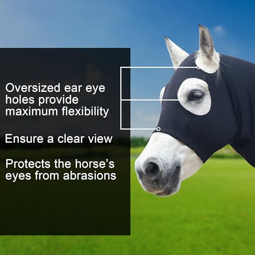 Capucha de caballo de cabeza completa y cuello con velcro ajustable XXL 3