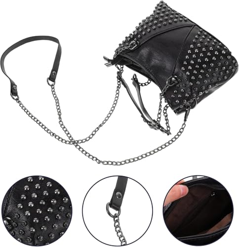 Sac à bandoulière rivet chaîne grand espace sac à main durable