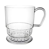 Party Essentials Elegance Hard Plastic Coffee Cup, 8-Ounce Capacity, Clear (Case of 120)