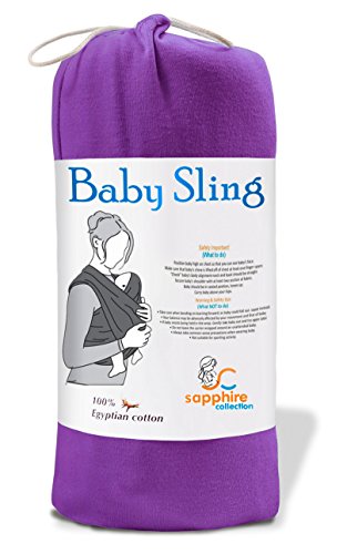 Baby Sling Stretchy Wrap Carrier Pouch Extra Soft and Lightweight Breastfeeding - Birth to 3Yrs (Plum)