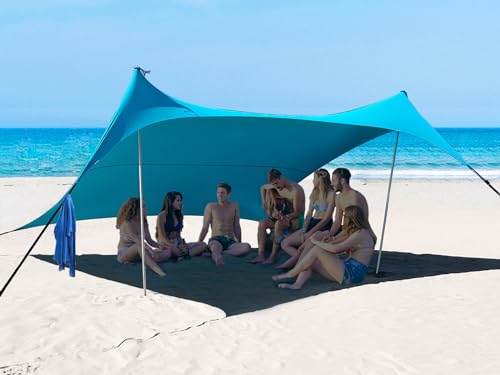 BESTSET 10x10ft UPF50+ Beach Tent Sun Shelter with 2 Poles