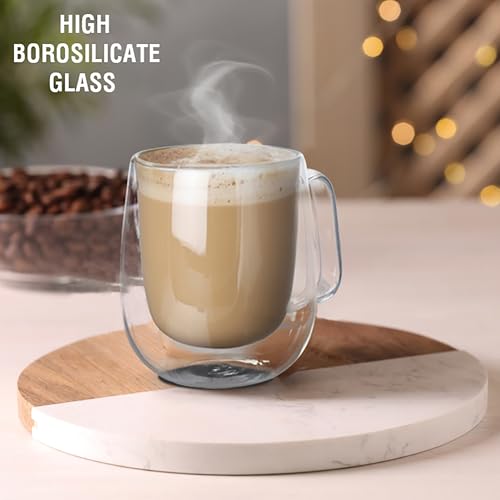 Image of Treo by Milton Halo High Borosilicate Glass Tea & Coffee Mug Set of 1, 270 ml I Micro Wave & Refrigerator Safe I Reduced Condensation I Food Safe I Premium Gifts for Woman, Man