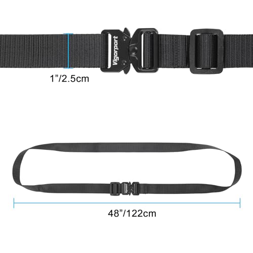 Image of Vigorport Utility Straps Quick Release Nylon Backpack Accessory Bag Strap,Adjustable for Hiking,Travel,Outdoor Sports-4 Pack (Black-Metal Buckle, 1 inch W-48 L)