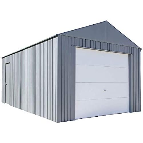 Sojag 12' x 20' Everest Galvalume Steel with Extra Tall Walls Garage Storage Building, Charcoal
