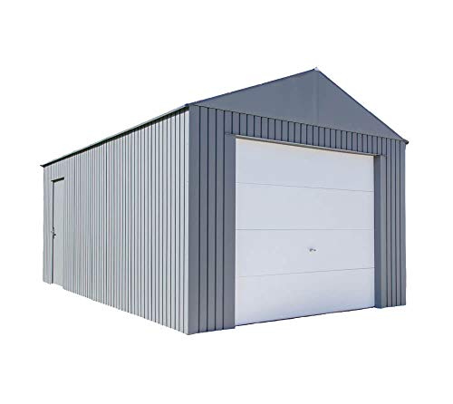 Sojag 12' x 20' Everest Galvalume Steel with Extra Tall Walls Garage Storage Building, Charcoal -  500-9165838