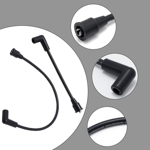 GMAPATS 2Pcs 8mm Ignition Wire Set, Replacement for Harley Davidson Dyna FLH 80 1200 lectra Glide FLHS 80 Electra Glide Sport FXDB Dyna FXDS-Conv FXE 1200(1980-1999), Replaces 2104-0140(Black) by GMAPATS - Used condition - Image 3