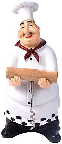 Raguso Cute Chef Statue Figurine Ornaments Resin Crafts Vintage Home Decor for Kitchen Restaurant (#E)