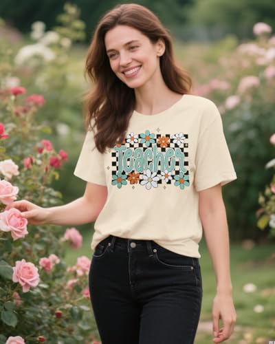 Teacher Life Shirt Teach T-Shirt: Women Back to School Teaching Tees Kindergarten First Day of School Casual Tee Tops2