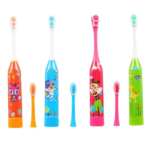 NIYANGLE Kinder Elektrische Zahnbürsten 4er-Set