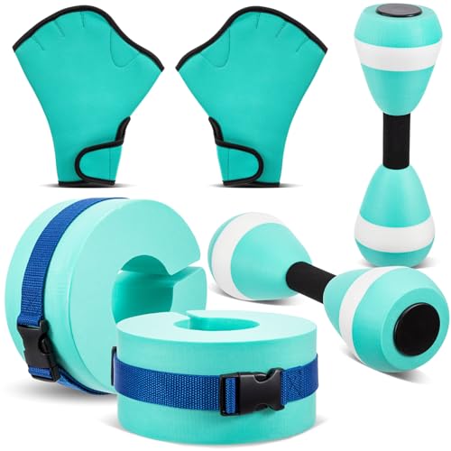 Hungdao 5 Pcs Water Aerobics Equipment Pool Exercise Foam Set, Mint Green