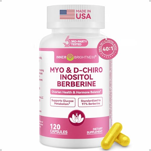 Image of Inositol Supplement for Women, Myo-Inositol & D-Chiro Inositol 40:1, Reproductive Wellness with Berberine, MTHF Folate & Vitamin D3, Supports Ovarian Health & Hormonal Balance, 120 Capsules