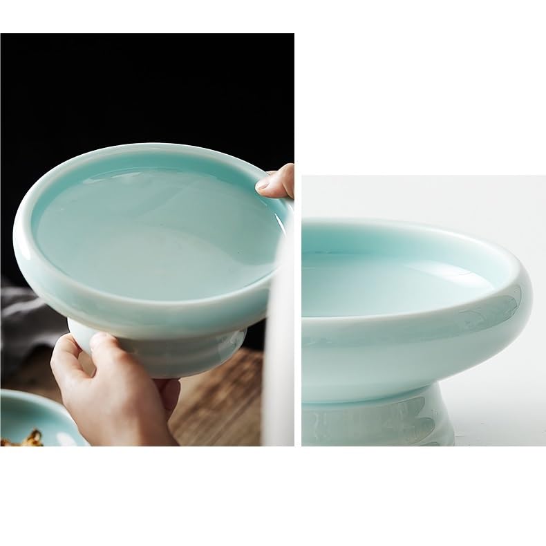 Piatti Cena Piatto da frutta in ceramica creativo con piede alto, ciotola cinese for hotel, ristorante, club, esposizione di piatti freddi, stoviglie speciali Forniture Per Feste(M)