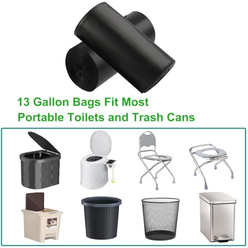 Image of 40PCS 13 Gallon Portable Toilet Bags for Camping, Biodegradable Trash bags - 1.2 Mill Thick Compostable Bag, Camping Poop Bag for Trash Lawn, Leaf Yard
