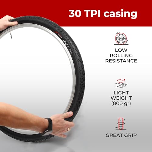 Fincci Pair 26×2.125 Bicycle Tire – Slick City 26 inch Bike