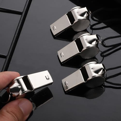 100 Silbatos de Metal con Cordón para Deportes miniatura 5