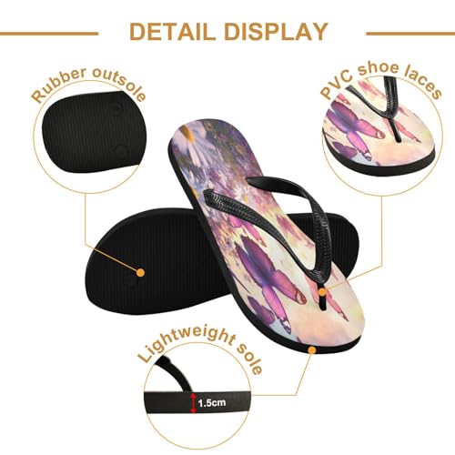 STAYTOP Beautiful Purple Butterflies and Daisies Flip Flops Sandals of Men's & Women's,Sandals Beach Slippers Shower Slides2