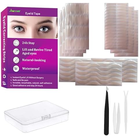 920 Count Jeanssar Water Eyelid Tape, Double Eyelid Tape for Hooded Eyes Invisible, nstant Eye Lift Without Surgery, Perfect for Uneven Mono-Eyelids,3 Styles Cover