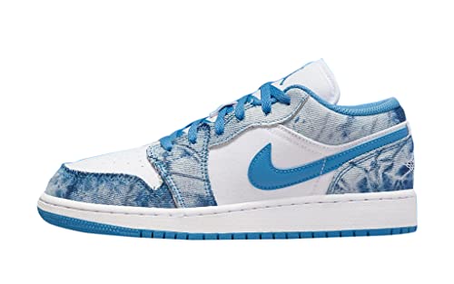 Jordan Youth AIR 1 LOW (GS) DM8947 100 Acid Wash Denim - Size 3.5Y