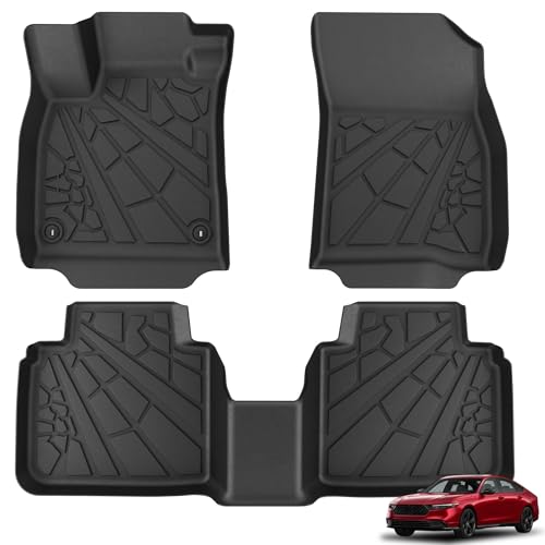 KARPAL Floor Mats for Honda Accord 2023 2024 2025 2026 (Include Hybrid) All Weather Protection TPE Floor Liners Accessories Car Mats Front & 2nd Row