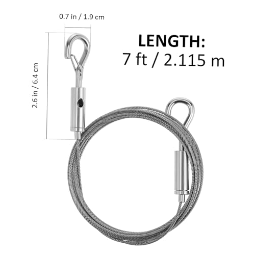 Image of 4pcs Stainless Cable for Hanging of Metal Hanging Wire Ring Long for Picture Frames Mirrors Planters Artwork