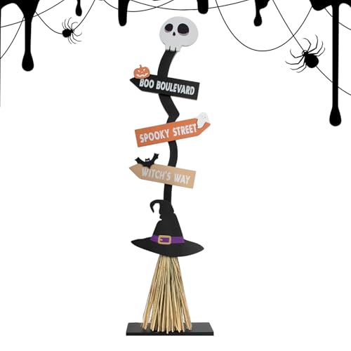 Scopa da | Arredamento orrico a forma di scopa,in legno decorativo casa Halloween per camera da letto soggiorno portico giardino ingresso stile fattoria interni