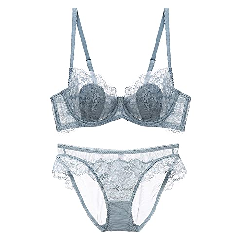 Soutien-gorge sexy en dentelle bleu WENJUN idéal sous vos tenues légères d'été en taille 85D
