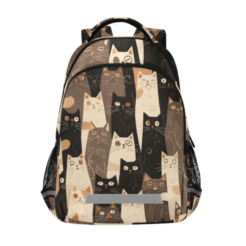 Cartable sac à dos école chat noir pour le quotidien des étudiants et voyages ados