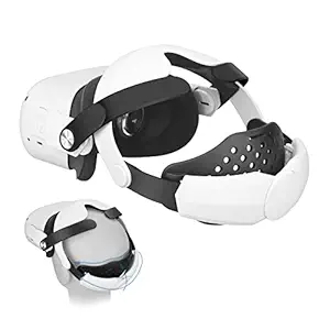 MASiKEN M3 Head Strap for Oculus Quest 2, Replacement for Elite Strap,Adjustable Quest 2Halo Strap Band, Relieved Face ?Pressure Comfortable Touch VR Oculus Quest 2 Accessories(White)